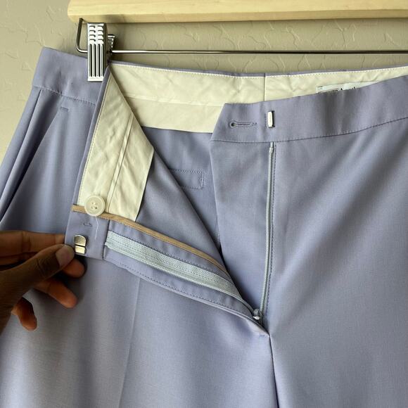 Another Tomorrow Lilac Purple Merino Wool Straight Leg Classic Trouser Pants 10 - Picture 7 of 12